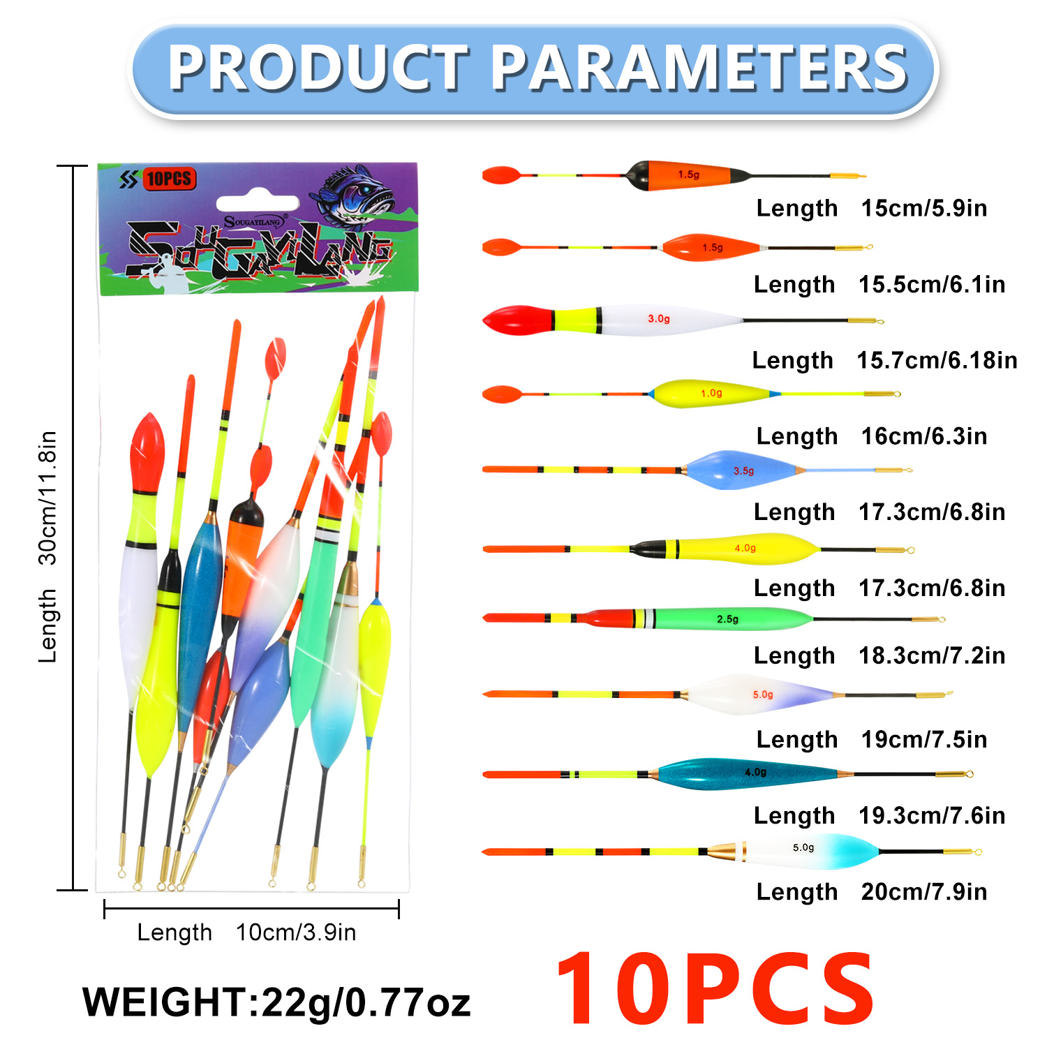 EVA Fishing Float Set 10pc 1.5 - Fishing Lure Topwater review and price